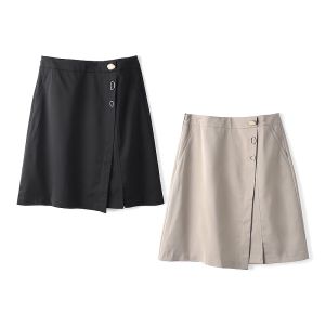กระโปรงทรงเอผ้าโพลีเอสเตอร์ 379 หยวน ฤดูร้อน 2025 กระโปรงทรงเอสำหรับใส่ไปทำงาน กระโปรงสั้น กระโปรงทรงเอ กระโปรงทรงเอ