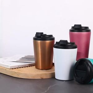 350ML Creative 304 Stainless Steel Travel Mug Coffee Mug Double Wall Vacuum Insulated Tumbler Wide Mouth Tea Cup with Lid