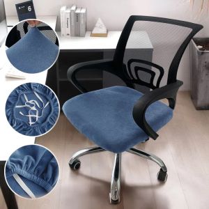 【Ready Stock】Velvet Office Chair Cover Computer Seat Cover Modern Big Dining Chair Cover Elastic Jacquard Waterproof Universal Elastic Coffee Store Simple Chair Seat Cover