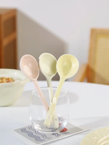 Snug Ceramic Material Macaron Color Spoon Long Handle Dinnerware Set Ins Style Creative Spoon