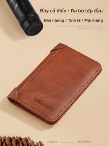 WILLIAMPOLO | Ví Da Phong Cách Retro Mỏng & Nhỏ Gọn với Bảo Vệ Chống Quét & Chống Từ Tránh