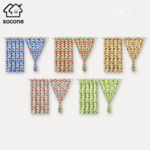 Socone Modern Minimalist Short Curtains 49x49 inches for Living Room/Bedroom Bay Window Decoration 1pc