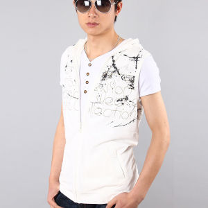 Trendy Mens Clothing Fashion Casual Hooded Vest Man K-style Spring & Fall Sleeveless Cardigan Vest Boys Waistcoat Jacket Vest