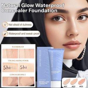 Natural Glow Waterproof Concealer Foundation Sweatproof Long Lasting BB Cream Oil Control Moisturizing Liquid Foundation