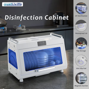 JustLiving Kitchenware Disinfection Cabinet UV Sterilizer Box LED Disinfection UV Light Sanitizer for Baby Bottle Cleaning Household Dryer Sterilizer for Tableware and Cup