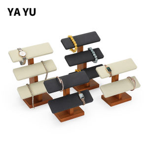 Elegant Solid Wood Triple Layer Bracelet Watch Display Stand Hairband Buddha Beads Bracelet Head Rope Jewelry Showcase