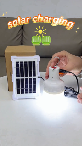 Solar light bulb outdoor waterproof Portable Light Bulb indoor light with pannel 800W