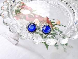 Subang Kristal / Natural Crystal Kyanite Earrings 925 Silver Pin 天然水晶蓝晶石耳钉925纯银耳针-1205