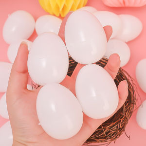 【Snuggery】Creative White Filled Easter Eggs Plastic Empty Eggs Kids Party Decoration Supplies DIY Happy Easter Home Decor