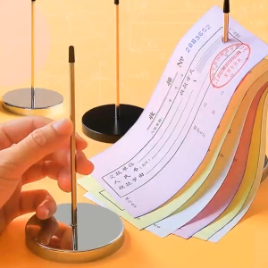 Restaurant Receipt Holder Slide Check Rack Aluminum Order Rack Metal Straight Pole Ticket Fork