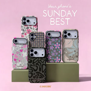 Potdemiel | Grey Blob Camo For 2 in 1 Flower Case For iPhone 17 16 15 14 13 Pro Max Luxury Phone Cover CaseChic