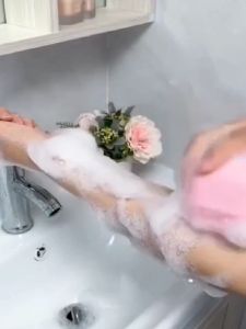 COD BWOHOPS Sikat Mandi Badan Bath Brush Soft Silicone Soap Container 80ml