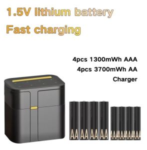 1.5V AA Rechargeable Battery and AAA with Charging Compartment Set Multiple Specifications to Choose