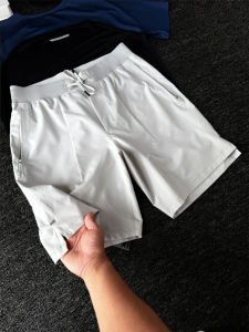 Quần Short Nam Mùa Hè Thoáng Khí Màu Xám Mát Mẻ Có Túi Khóa Kéo Mỏng Bốn Mảnh Bằng Lụa Băng Không Đến Đầu Gối