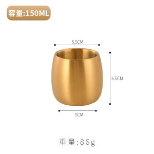 Double Layer 304 Stainless Steel Cup Anti-Scalding Childrens Water Cup Korean Style Barbecue Tableware Tea Water Cup Beer Cup