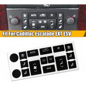 Dashboard Button Repair Kit Decal Stickers For Cadillac Escalade EXT ESV Climate Control & Radio Worn Button Repair Decals