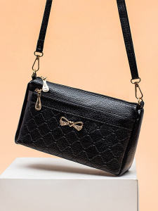 Mini Six-Layer Diamond Pattern Ladies Shoulder Crossbody Bag Fashionable Compact Square Bag Soft PU Leather Casual Style