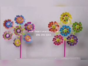 กังหันลมรูปดอกไม้พลาสติก 6ดอก