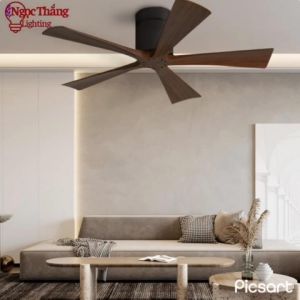Quạt Trần 5 Cánh Gỗ Trang Trí Sảnh Phòng Khách Cao Cấp VF75 Ngọc Thắng (Kèm remote điều khiển từ xa)