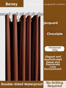 High-End Thickened Waterproof Mold-Proof Bathroom Curtain Set No-Punching Required Room Partition Curtain Polyester Material