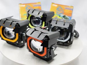 NEW 4 COLOR TR1 Laser Gun Mini Driving Light 40W Motorcycle Light Dual Color Hi/Lo Beam Mini Spotlight MDL