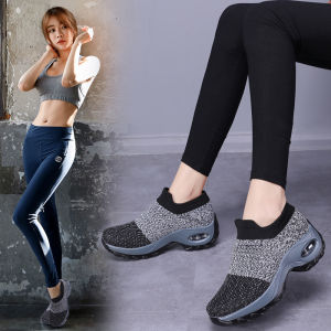 Korean K-Fashion Women's Slip On Shoes: Comfortable Air Cushion Sneakers & Breathable Running Shoes