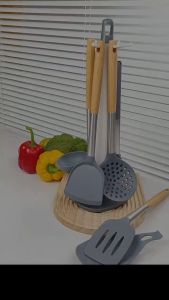 GOLIFE Silicone Kitchen Utensils Set 8PCS Stainless Steel Sicilone Spatula Cooking Utensils Set Original