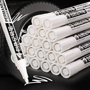 2pcs Oily Waterproof White Marker Pen Permanent Paint Pen Graffiti Pens Painting Tyre Tread Environmental Pen Art Supplies