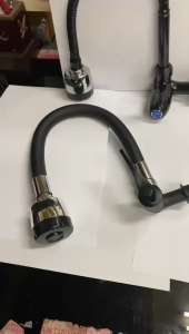 kran air dapur cuci piring tembok 1/2 inch hitam minimalis leher angsa fleksibel WS1B / 212B black