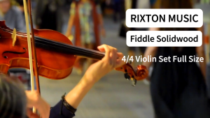 Rixton Professional Music Violin 4/4 Full Set of Rosin Free Packaging Orchestral Instruments(Violin 4/4 Full Set)