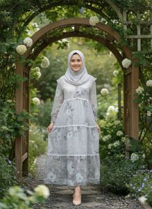 Pamela dress gamis lebaran 2026 Bahan katun Katbol mix renda burkat//gamis wanita dewasa busui kancing depan model terbaru kekinian motif bunga