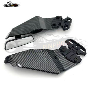 Pinph New Universal Carbon Fiber Winglet Rearview Mirror with Clear Lens for Enhanced Exterior View