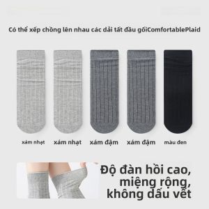 MiiOW | Tất cotton dài đến bắp chân kháng khuẩn cho nữ MiiOW Cat Person mùa xuân thu màu trắng không có xương chống bong tróc