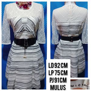 DRESS LENGAN 3/4 PUTIH(IT MICHAA) 240