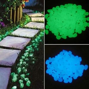 Glow in the Dark Garden Pebbles Glow Stones Rocks Fish Tank Decoration Childrens Playground Family Garden Lawn Luminous Stones