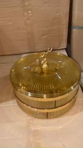 Khay mứt tết 2 tầng cao cấp phong cách Bắc âu đẹp sang trong Đựng bánh kẹo trang trí bàn tiệc Kích thước 14x26Cm