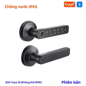 Q50 Khóa Cửa Vân Tay Thông Minh Bluetooth Tuya Chìa Khóa Cơ Mở Khóa Chống Mưa Cho Cửa Gỗ Tay Cầm Đơn Có Điều Khiển Bằng Ứng Dụng