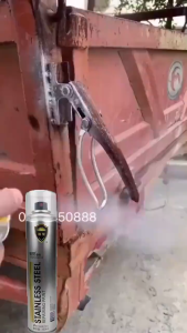 [READY STOCK] No Rust Chrome Paint Spray Plated Steel Wheel Spray Color 350mL Polished Car Rust Remover