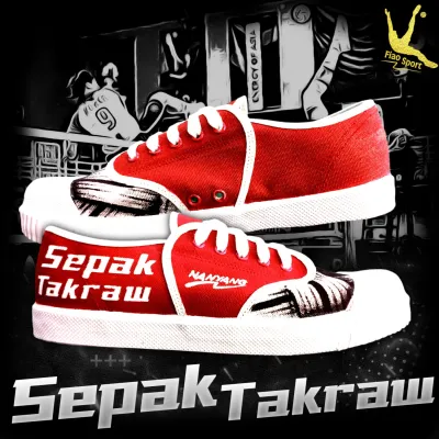 รองเท้าตะกร้อรุ่น Sepak Takraw รองเท้านันยางเพ้นท์ลาย รองเท้านันยางแท้ ซักได้ สีไม่หลุด