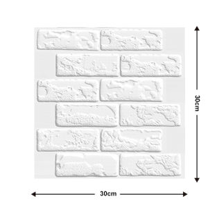 5/10 Chiếc Tự Dính Chống Thấm Nước 3D Giấy Dán Tường Gạch Vinyl Tấm Dán Tường Retro Miếng Dán Cho Phòng Tắm Lò Sưởi Trang Trí Tường
