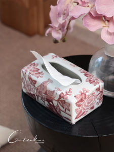 Hộp Đựng Khăn Giấy Bằng Gốm Sứ Cao Cấp Trang Trí Phòng Khách Phòng Ngủ Kiểu Mới Trung Quốc Hộp Đựng Khăn Giấy Thanh Lịch Đơn Giản Hiện Đại