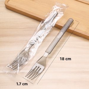 Disposable Thickened Plastic Fork Individually Packaged for Takeaway Steak Pizza Salad Pasta Dinnerware Long Style Fruit Fork