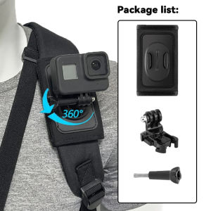 Backpack Shoulder Strap Mount For GoPro Hero 13 12 Insta360 DJI Action 360° Rotate Buckle J-Hook Quick Release Camera Accessory