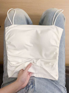 Sleeveless Slim Strap Vest Women Summer Inner Outer Wear with Chest Pad One Piece New Style Tube Top Shirt Beautiful Back