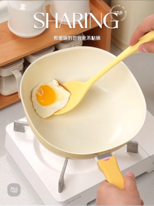 24cm Ceramic Titanium Non-Stick Wok 0 Fluorine Healthy Coating Induction & Gas Stove Compatible Scratch Resistant Cooking Pan