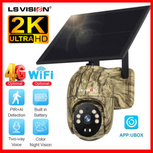 LS VISION 4MP 2K Solar CCTV Camera Wifi/4G Outdoor IP66 Waterproof Human/Animal Detection Two Way AudioWireless PTZ Security IP Cameras