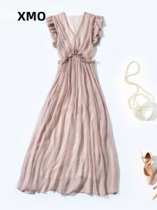 XMO | Solid Silk Lace Dress
