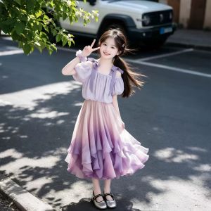 LIREGONGZHU | Pretty Unique Summer Princess Dress Set for Girls