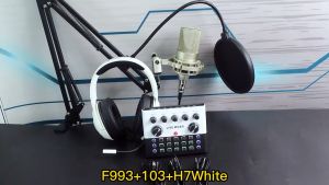 Siborie soundcard F993+103+H7  Paket Komplit sound card mic headphone SET for Streaming Langsung Pengiriman cepat