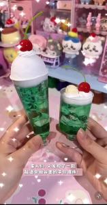 Tượng Cô Gái Trái Cây Soda - Màu Xanh Hồng Đỏ Phong Cách Retro Đồ Trang Sức Trà Đạo Phụ Kiện Trang Trí Phòng Quà Tặng Nội Thất Nhà Xanh